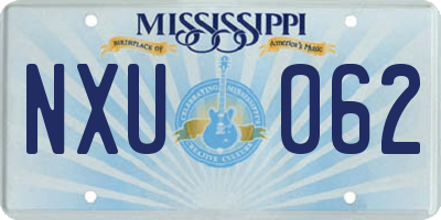 MS license plate NXU062