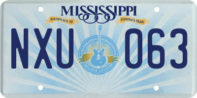 MS license plate NXU063