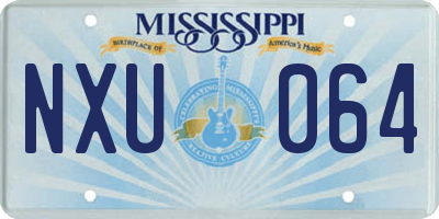 MS license plate NXU064