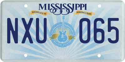 MS license plate NXU065