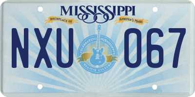 MS license plate NXU067