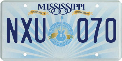 MS license plate NXU070