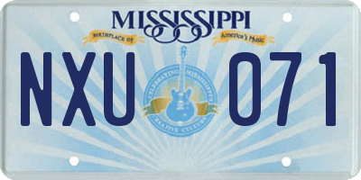 MS license plate NXU071
