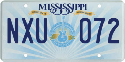 MS license plate NXU072