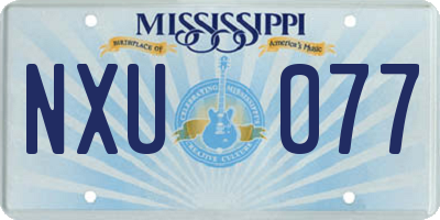 MS license plate NXU077