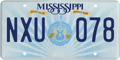 MS license plate NXU078