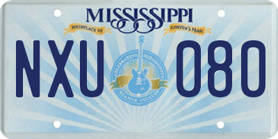 MS license plate NXU080