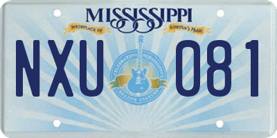 MS license plate NXU081