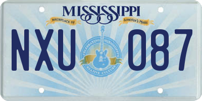 MS license plate NXU087