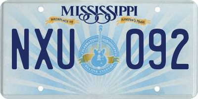 MS license plate NXU092