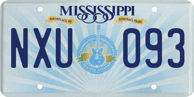 MS license plate NXU093