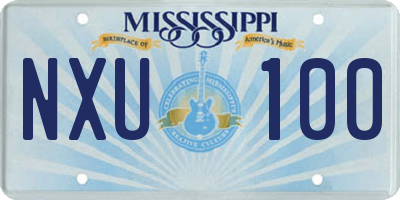 MS license plate NXU100