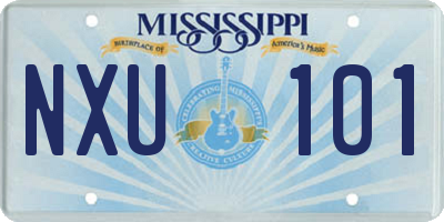 MS license plate NXU101