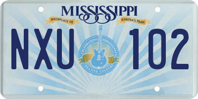 MS license plate NXU102