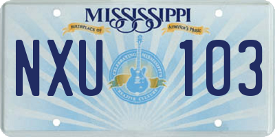 MS license plate NXU103