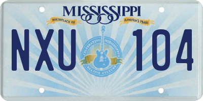MS license plate NXU104