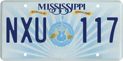 MS license plate NXU117