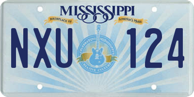 MS license plate NXU124