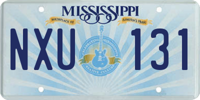 MS license plate NXU131