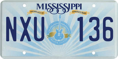 MS license plate NXU136