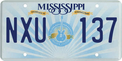 MS license plate NXU137