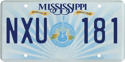 MS license plate NXU181