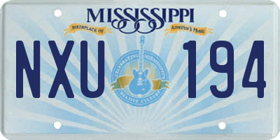 MS license plate NXU194