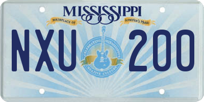 MS license plate NXU200