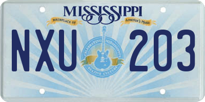 MS license plate NXU203