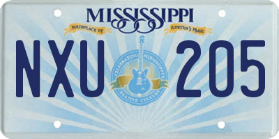MS license plate NXU205