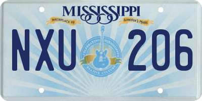 MS license plate NXU206
