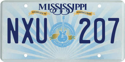 MS license plate NXU207