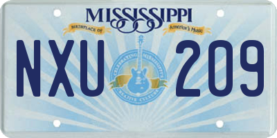 MS license plate NXU209