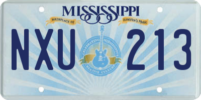 MS license plate NXU213