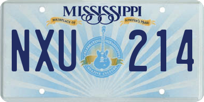 MS license plate NXU214