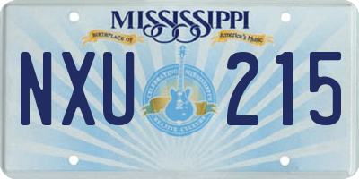 MS license plate NXU215
