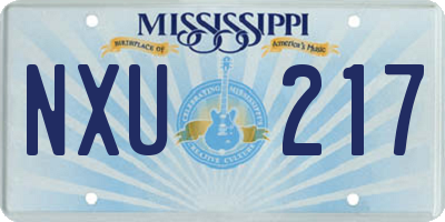 MS license plate NXU217