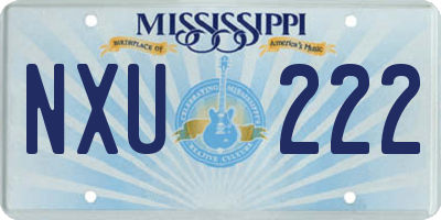 MS license plate NXU222