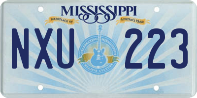 MS license plate NXU223