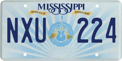 MS license plate NXU224