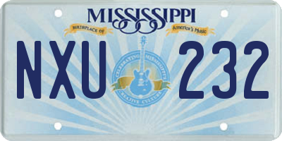 MS license plate NXU232