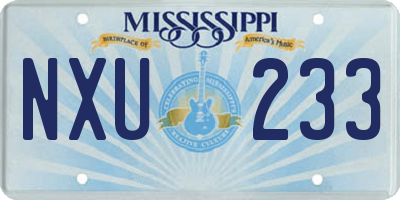 MS license plate NXU233