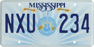 MS license plate NXU234