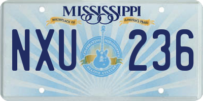 MS license plate NXU236