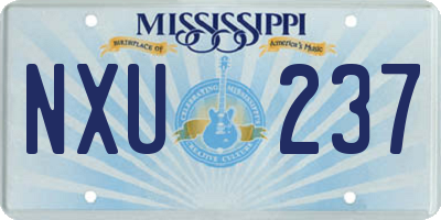MS license plate NXU237