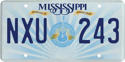 MS license plate NXU243