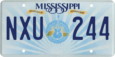 MS license plate NXU244