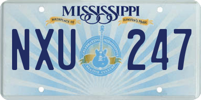MS license plate NXU247