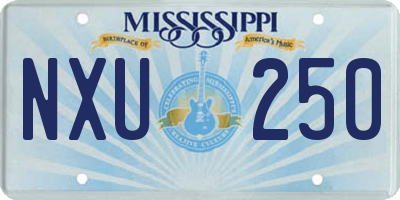 MS license plate NXU250