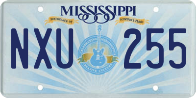 MS license plate NXU255